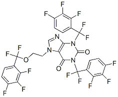 CAS#: 126565-13-7, 7-[2-[Difluoro-(2,3,4-Trifluorophenyl)Methoxy]Ethyl]-1,3-Bis[Difluoro-(2,3,4-Trifluorophenyl)Methyl]Purine-2,6-Dione