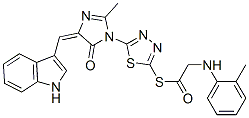 CAS#: 127227-38-7, S-[[5-[(4E)-4-(1H-Indol-3-Ylmethylidene)-2-Methyl-5-Oxoimidazol-1-Yl]-1,3,4-Thiadiazol-2-Yl]] 2-[(2-Methylphenyl)Amino]Ethanethioate