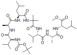 CAS#: 127337-62-6, Tert-Butyloxycarbonyl-Valyl-Alanyl-Leucyl-2-Aminoisobutyryl-Valyl-Alanyl-Leucyl Methyl Ester