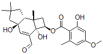 CAS#: 127500-59-8, 2-hydroxy-4-methoxy-6-methyl-Benzoic acid 3-formyl-2,2a,4a,5,6,7,7a,7b-octahydro-2a,4a-dihydroxy-6,6,7b-trimethyl-1H-cyclobut(e)inden-2-yl ester
