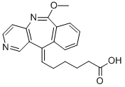 CAS 登录号：127654-04-0， (6E)-6-(6-甲氧基吡啶并[4,3-c][2]苯并氮杂卓-11-亚基)己酸