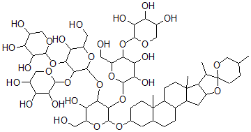 CAS#: 128232-92-8, (3beta,5alpha,25R)-Spirostan-3-Yl O-beta-D-Xylopyranosyl-(1-3)-O-beta-D-Galactopyranosyl-(1-2)-O-(O-beta-D-Xylopyranosyl-(1-2)-O-(beta-D-Xylopyranosyl-(1-3))-beta-D-Glucopyranosyl-(1-3))-beta-D-Glucopyranoside