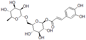 CAS 登录号：128585-97-7， [(2S,3R,4S,5S,6R)-3,4,5-三羟基-6-[[(2R,3R,4R,5R,6S)-3,4,5-三羟基-6-甲基四氢吡喃-2-基]氧基甲基]四氢吡喃-2-基](E)-3-(3,4-二羟基苯基)丙-2-烯酸酯