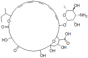CAS#: 128808-63-9, (6E,10Z)-3-[(2R,3S,4S,5S,6R)-4-Amino-3,5-Dihydroxy-6-Methyloxan-2-Yl]Oxy-15-Butan-2-Yl-19,25,27,29-Tetrahydroxy-17,21-Dioxo-16,31-Dioxabicyclo[25.3.1]Hentriaconta-4,6,8,10,12-Pentaene-30-Carboxylic Acid