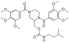 CAS#: 129230-06-4, [1,4-Bis(3,4,5-Trimethoxybenzoyl)Piperazin-2-Yl]Methyl N-(3-Methylbutyl)Carbamate