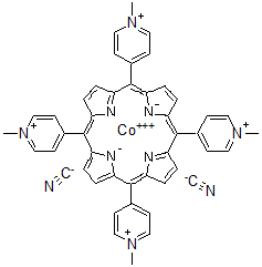 CAS 登录号：129232-37-7， 二氰基-钴(III)-四(N-甲基-4-吡啶基)卟啉