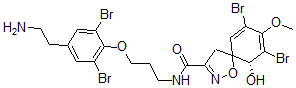 CAS 登录号：129313-98-0， (6R)-N-[3-[4-(2-氨基乙基)-2,6-二溴苯氧基]丙基]-7,9-二溴-6-羟基-8-甲氧基-1-氧杂-2-氮杂螺[4.5]癸-2,7,9-三烯-3-甲酰胺