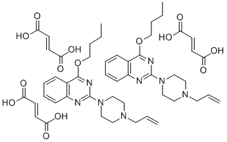 CAS 登录号：129663-99-6， 2-(4-烯丙基-1-哌嗪基)-4-丁氧基喹唑啉富马酸盐(2:3)
