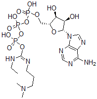 CAS 登录号：130096-08-1， [(2R,3S,4R,5R)-5-(6-氨基嘌呤-9-基)-3,4-二羟基四氢呋喃-2-基]甲基[[(N'-(3-二甲基氨基丙基)-N-乙基甲脒基)氧基-羟基磷酰]氧基-羟基磷酰]磷酸氢酯