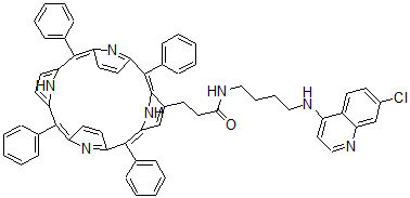 CAS#: 130170-25-1, N-(4-((7-Chloro-4-Quinolinyl)Amino)Butyl)-5,10,15,20-Tetraphenyl-21H,23H-Porphine-2-Propanamide