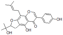 CAS#: 130289-28-0, 4-Hydroxy-6-(4-Hydroxyphenyl)-2-(2-Hydroxypropan-2-Yl)-9-(3-Methylbut-2-Enyl)-2,3-Dihydrofuro[3,2-g]Chromen-5-One