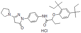 CAS#: 130381-20-3, 2-[2,4-Bis(2-Methylbutan-2-Yl)Phenoxy]-N-[4-(5-Oxo-3-Pyrrolidin-1-Yl-4H-Pyrazol-1-Yl)Phenyl]Butanamide Hydrochloride
