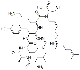 CAS#: 130447-82-4, Farnesylleucyl-alanyl-arginyl-tyrosyl-lysyl-cysteine
