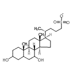 CAS 登录号：130593-74-7， (4R)-4-[(8R,9S,10S,13R,14S,17R)-3,7-二羟基-10,13-二甲基-2,3,4,5,6,7,8,9,11,12,14,15,16,17-十四氢-1H-环戊二烯并[a]菲-17-基]戊烷-1-磺酸酯