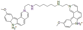 CAS#: 130605-12-8, N,N'-Bis[2-(10-Methoxy-7aH-Pyrido[4,3-c]Carbazol-7-Ium-2-Yl)Ethyl]Hexane-1,6-Diamine