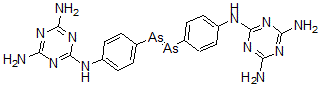 CAS#: 130772-99-5, N2-[4-[4-[(4,6-Diamino-1,3,5-Triazin-2-Yl)Amino]Phenyl]Arsanylidenearsanylphenyl]-1,3,5-Triazine-2,4,6-Triamine