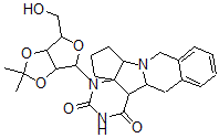 CAS#: 131247-49-9, 5,6,7,7A,9,10,14B,14C-Octahydro-4-(2,3-O-(1-Methylethylidene)-Ribofuranosyl)Cyclopenta(4,5)Pyrimido(5',4':3,4)Pyrrolo(2,1-a)Isoquinoline-1,3(2H,4H)-Dione