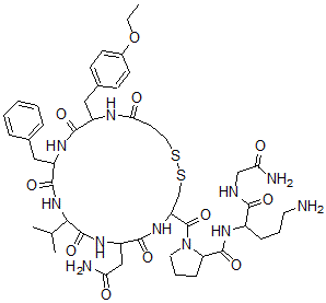 CAS#: 131483-45-9, N-[5-Amino-1-[(2-Amino-2-Oxoethyl)Amino]-1-Oxopentan-2-Yl]-1-[7-(2-Amino-2-Oxoethyl)-16-[(4-Ethoxyphenyl)Methyl]-6,9,12,15,18-Pentaoxo-13-(Phenylmethyl)-10-Propan-2-Yl1,2-Dithia-5,8,11,14,17-Pentazacycloicosane-4-Carbonyl]Pyrrolidine-2-Carboxamide