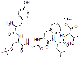CAS#: 131766-24-0, Tert-Butyl (2S,3R)-2-[[(2S)-2-[[(2S)-2-[[2-[[(2S)-2-[[(2S)-2-Amino-3-(4-Hydroxyphenyl)Propanoyl]Amino]-3-Tert-Butylsulfanylpropanoyl]Amino]Acetyl]Amino]-3-Phenylpropanoyl]Amino]-4-Methylpentanoyl]Amino]-3-Hydroxybutanoate