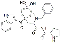 CAS 登录号：131948-41-9， (2S)-N-[(2S)-3-[4,4-二羟基-1-(1H-吲哚-3-羰基)-1-环己-2-烯基]-2-(甲基-(苯基甲基)氨基)丙酰]吡咯烷-2-甲酰胺