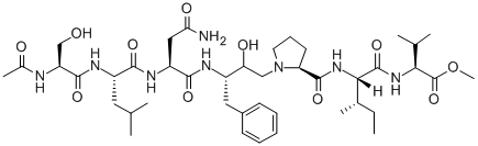 CAS 登录号：132748-20-0， 乙酰基-丝氨酰-亮氨酰-天冬氨酰胺酰-苯丙氨酰-psi-(2-羟基-1-乙胺)-脯氨酰-异亮氨酰-缬氨酸-甲氧基