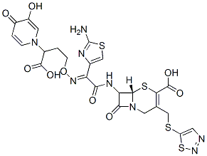 CAS#: 133162-45-5, 7-(-2-(2-Aminothiazol-4-yl)-2-(3-(3-hydroxy-4-pyridon-1-yl)-3-carboxypropoxyimino)acetamido)-3-(1,2,3-thiadiazol-5-yl)-thiomethyl-3-cephem-4-carboxylic acid