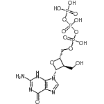 CAS 登录号：133386-21-7， 三磷酸,单[[(2S,3R,4R)-4-(2-氨基-3,6-二氢-6-氧代-9H-嘌呤-9-基)-3-(羟基甲基)-2-氧杂环丁基]甲基]酯