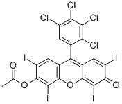 CAS 登录号：133433-82-6， 6-(乙酰氧基)-2,4,5,7-四碘-9-(2,3,4,5-四氯苯基)-3H-氧杂蒽-3-酮
