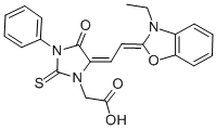 CAS#: 13350-41-9, 1-Carboxymethyl-3-Phenyl-5-(2-(3-Ethyl-2-Benzoxazolinylidene)-Ethylidene)-Thiohydantoin