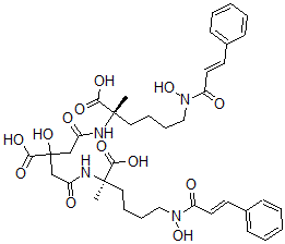 CAS#: 133705-25-6, (2S)-2-[[3-Carboxy-3-Hydroxy-5-[[(2S)-1-Hydroxy-6-[Hydroxy-[(E)-3-Phenylprop-2-Enoyl]Amino]-2-Methyl-1-Oxohexan-2-Yl]Amino]-5-Oxopentanoyl]Amino]-6-[Hydroxy-[(E)-3-Phenylprop-2-Enoyl]Amino]-2-Methylhexanoic Acid
