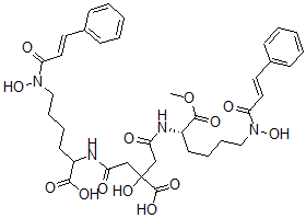 CAS#: 133705-27-8, 2-Hydroxy-2-[2-[[1-Hydroxy-6-[Hydroxy-[(E)-3-Phenylprop-2-Enoyl]Amino]-1-Oxohexan-2-Yl]Amino]-2-Oxoethyl]-4-[[(2S)-6-[Hydroxy-[(E)-3-Phenylprop-2-Enoyl]Amino]-1-Methoxy-1-Oxohexan-2-Yl]Amino]-4-Oxobutanoic Acid