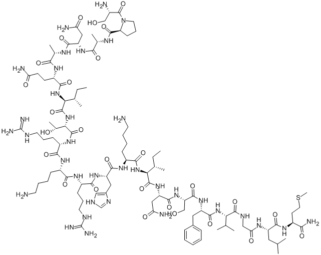 CAS#: 133950-47-7, L-seryl-L-prolyl-L-alanyl-L-asparaginyl-L-alanyl-L-glutaminyl-L-isoleucyl-L-threonyl-L-arginyl-L-lysyl-L-arginyl-L-histidyl-L-lysyl-L-isoleucyl-L-asparaginyl-L-seryl-L-phenylalanyl-L-valylglycyl-L-leucyl-L-Methioninamide
