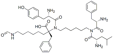 CAS#: 134283-52-6, (2S)-2-[[(2S)-2-Amino-3-(4-Hydroxyphenyl)Propanoyl]-[6-[[(2S)-2-Amino-4-Methylpentanoyl]-[(2S)-2-Amino-3-Phenylpropanoyl]Amino]Hexyl]Amino]-8-Formamido-2-(Phenylmethyl)Octanoic Acid