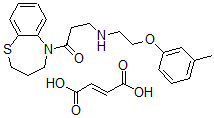 CAS#: 134296-41-6, 5-(3-(2-(3-Methylphenoxy)ethylamine)propionyl)-2,3,4,5-tetrahydro-1,5-benzothiazepine (E)-2-butenedioate (1:1)