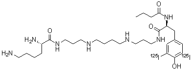 CAS#: 134419-07-1, [S-(R*,R*)]-N-[3-[[4-[[3-[(2,6-Diamino-1-Oxohexyl)Amino]Propyl]Amino]Butyl]Amino]Propyl]-4-Hydroxy-3,5-Di(Iodo-125I)-alpha-[(1-Oxobutyl)Amino]-Benzenepropanamide
