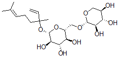 CAS 登录号：134553-54-1， (2S,3R,4S,5S,6R)-2-(3,7-二甲基辛-1,6-二烯-3-基氧基)-6-[[(2S,3R,4S,5R)-3,4,5-三羟基四氢吡喃-2-基]氧基甲基]四氢吡喃-3,4,5-三醇