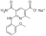 CAS#: 134828-49-2, 5-(Aminocarbonyl)-6-[(2-Methoxyphenyl)Amino]-2-Methyl-3-Pyridinecarboxylicacid Sodium Salt (1:1)