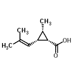 CAS 登录号：134876-15-6， (1S,2S,3S)-2-甲基-3-(2-甲基-1-丙烯-1-基)环丙烷羧酸