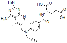 CAS 登录号：135423-85-7， (2S)-2-[[4-[(2,4-二氨基-5-甲基吡啶并[5,6-e]嘧啶-6-基)甲基-丙-2-炔基氨基]苯甲酰基]氨基]戊烷二酸