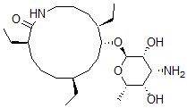 CAS#: 135559-95-4, (3R,7S,10R,11R)-10-[(2R,3R,4R,5S,6S)-4-Amino-3,5-Dihydroxy-6-Methyloxan-2-Yl]Oxy-3,7,11-Triethyl-1-Azacyclotetradecan-2-One