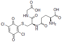 CAS#: 135608-87-6, (2S)-2-Amino-5-[[(2R)-1-(Carboxymethylamino)-3-[(2,5-Dichloro-3,6-Dioxo-1-Cyclohexa-1,4-Dienyl)Sulfanyl]-1-Oxopropan-2-Yl]Amino]-5-Oxopentanoic Acid
