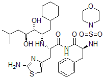 CAS 登录号：135704-06-2， (2S)-3-(2-氨基-1,3-噻唑-4-基)-2-[[(2S,3R,4S)-1-环己基-3,4-二羟基-6-甲基庚烷-2-基]氨基]-N-[(2S)-2-(吗啉-4-基磺酰基氨基)-3-苯基丙酰基]丙酰胺