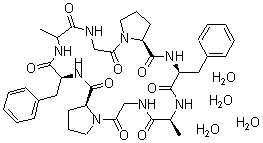 CAS 登录号：135755-90-7， 环(L-丙氨酰甘氨酰-L-脯氨酰-L-苯丙氨酰-L-丙氨酰甘氨酰-L-脯氨酰-L-苯丙氨酰),四水合物
