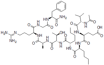 CAS 登录号：136849-68-8， N-乙酰基缬氨酰-正亮氨酸(7,8)-促咽侧体素(5-13)