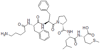 CAS#: 136912-73-7, (2S)-2-[[(2S)-2-[[(2R)-1-[(2S)-2-[[(2S)-2-(5-Aminopentanoylamino)-3-Phenylpropanoyl]Amino]-3-Phenylpropanoyl]Pyrrolidine-2-Carbonyl]Amino]-4-Methylpentanoyl]Amino]-4-Methylsulfanylbutanoic Acid