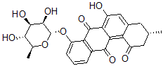 CAS 登录号：137109-48-9， (3S)-6-羟基-3-甲基-8-[(2S,3R,4R,5R,6S)-3,4,5-三羟基-6-甲基四氢吡喃-2-基]氧基-3,4-二氢-2H-苯并[a]蒽-1,7,12-三酮