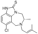CAS 登录号：137332-54-8， (+)-(S)-4,5,6,7-四氢-8-氯-5-甲基-6-(3-甲基-2-丁烯基)咪唑并[4,5,1-jk][1,4]苯并二氮杂卓-2-(1H)-硫酮