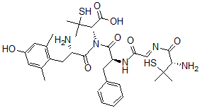CAS#: 137666-07-0, (2S)-2-[[(2S)-2-Amino-3-(4-Hydroxy-2,6-Dimethylphenyl)Propanoyl]-[(2S)-2-[[2-[(2S)-2-Amino-3-Methyl-3-Sulfanylbutanoyl]Iminoacetyl]Amino]-3-Phenylpropanoyl]Amino]-3-Methyl-3-Sulfanylbutanoic Acid
