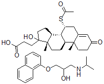 CAS#: 138230-23-6, 3-[(7R,8R,9S,10R,13S,14S)-7-Acetylsulfanyl-17-Hydroxy-10,13-Dimethyl-3-Oxo-2,6,7,8,9,11,12,14,15,16-Decahydro-1H-Cyclopenta[a]Phenanthren-17-Yl]Propanoic Acid; 1-Naphthalen-1-Yloxy-3-(Propan-2-Ylamino)Propan-2-Ol