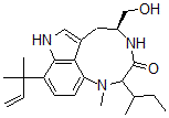 CAS 登录号：138590-60-0， (2S-(2R*(R*),5R*))-9-(1,1-二甲基-2-丙烯基)-1,2,4,5,6,8-六氢-5-(羟基甲基)-1-甲基-2-(1-甲基丙基)-3H-吡咯并(4,3,2-gh)-1,4-苯并二氮杂九环-3-酮